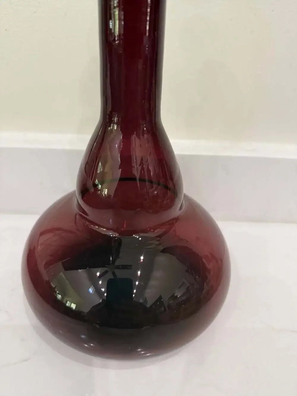 Vintage Mid-Century Handblown Amethyst Purple Glass Decanter with Stopper